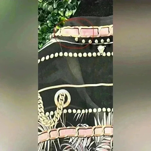 GUESS BLACK AND PINK EMBELLISHED BLOUSE SIZE S “LIMITED EDITION” - Picture 8 of 8